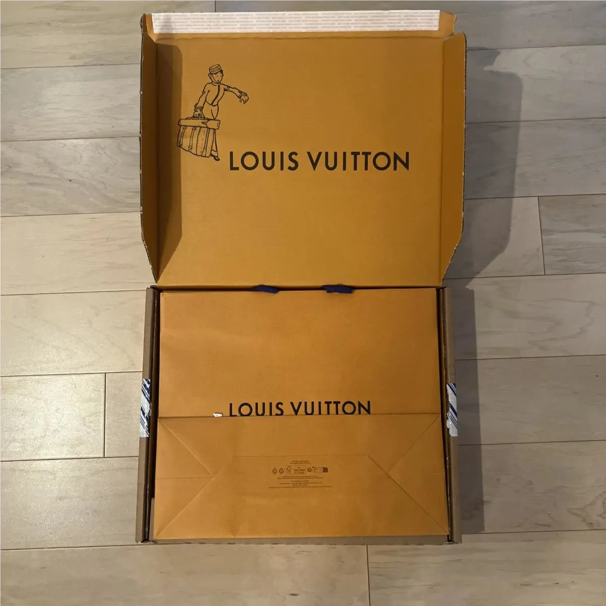 Louis Vuitton LV Large Empty Mailing Box Gift Box Envelope and Card