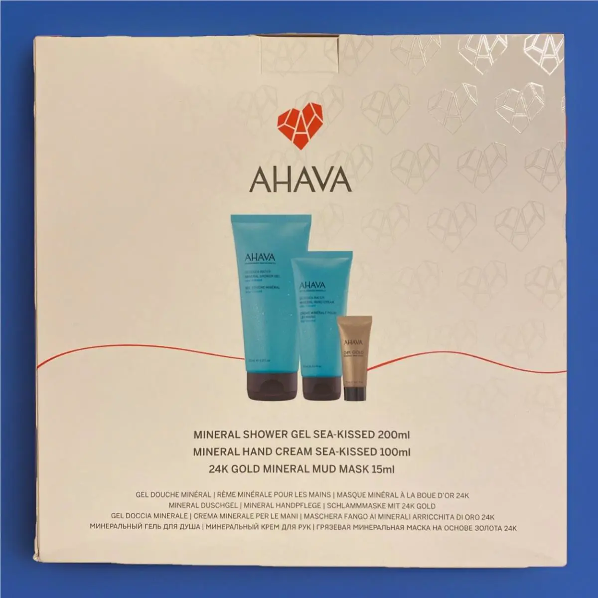 Ahava Love Love Yourself Set Mineral Shower Gel Hand Cream 24k Mud Mask