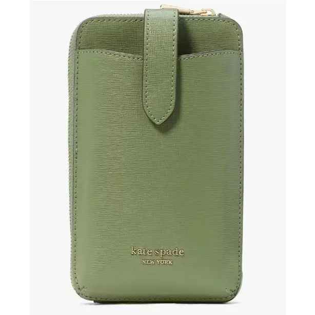 Kate Spade Morgan North South Chain Crossbody Army Green Leather KE348