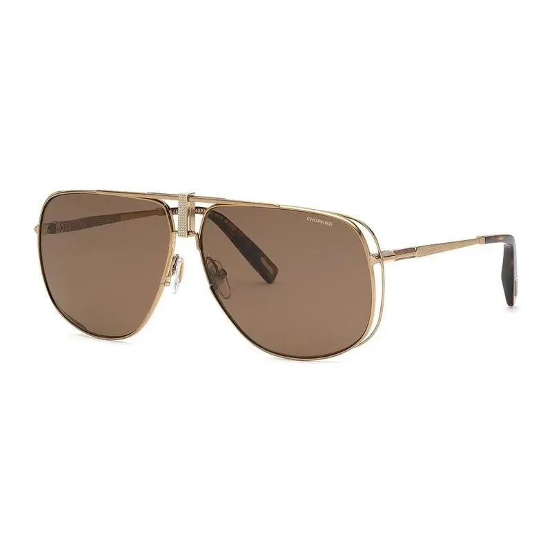 Chopard SCHG91V 8FFP Shiny Grey Gold/brown Polarized 65-11-145 Sunglasses