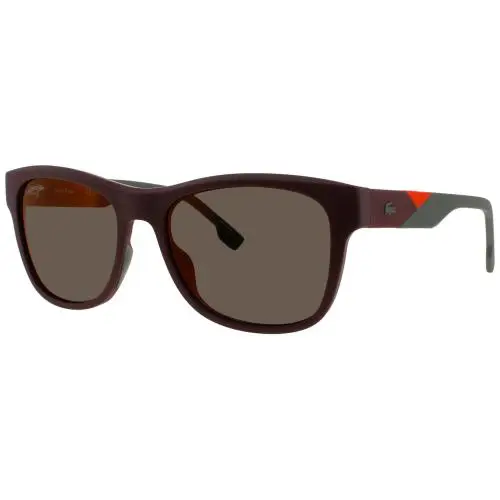 Lacoste L6043S-601 Sunglasses Sun Glasses 601 Matte 56mm - Frame: MATTE BURGUNDY/ORANGE MIRRO, Lens: BROWN TINT