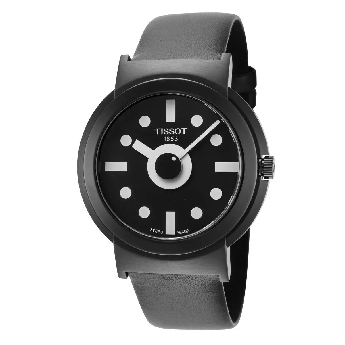 Tissot Women`s Heritage 41mm Quartz Watch T1344103705100 - Dial: Black, Band: Black, Other Dial: Black