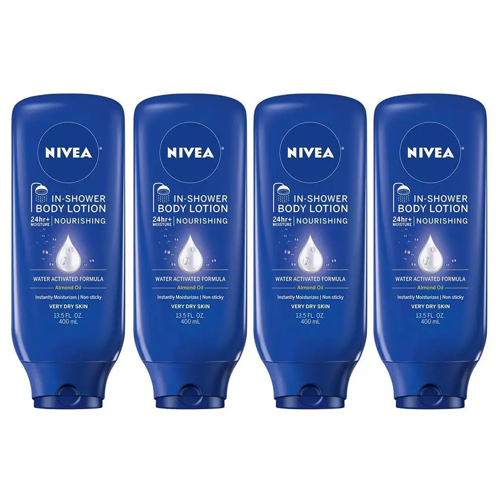 Nivea Nourishing In Shower Lotion Body Lotion For Dry Skin. 13.5 Fl Oz Pack of 4