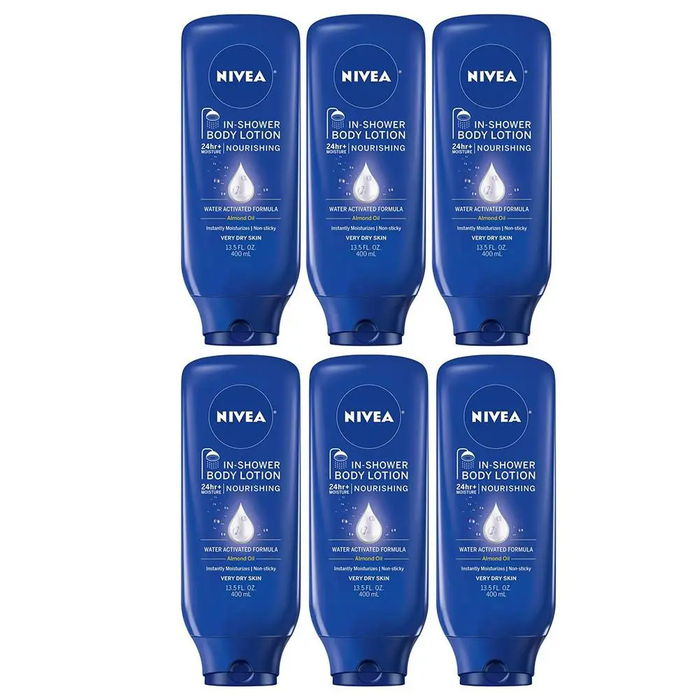 Nivea Nourishing In Shower Lotion Body Lotion For Dry Skin. 13.5 Fl Oz Pack of 6