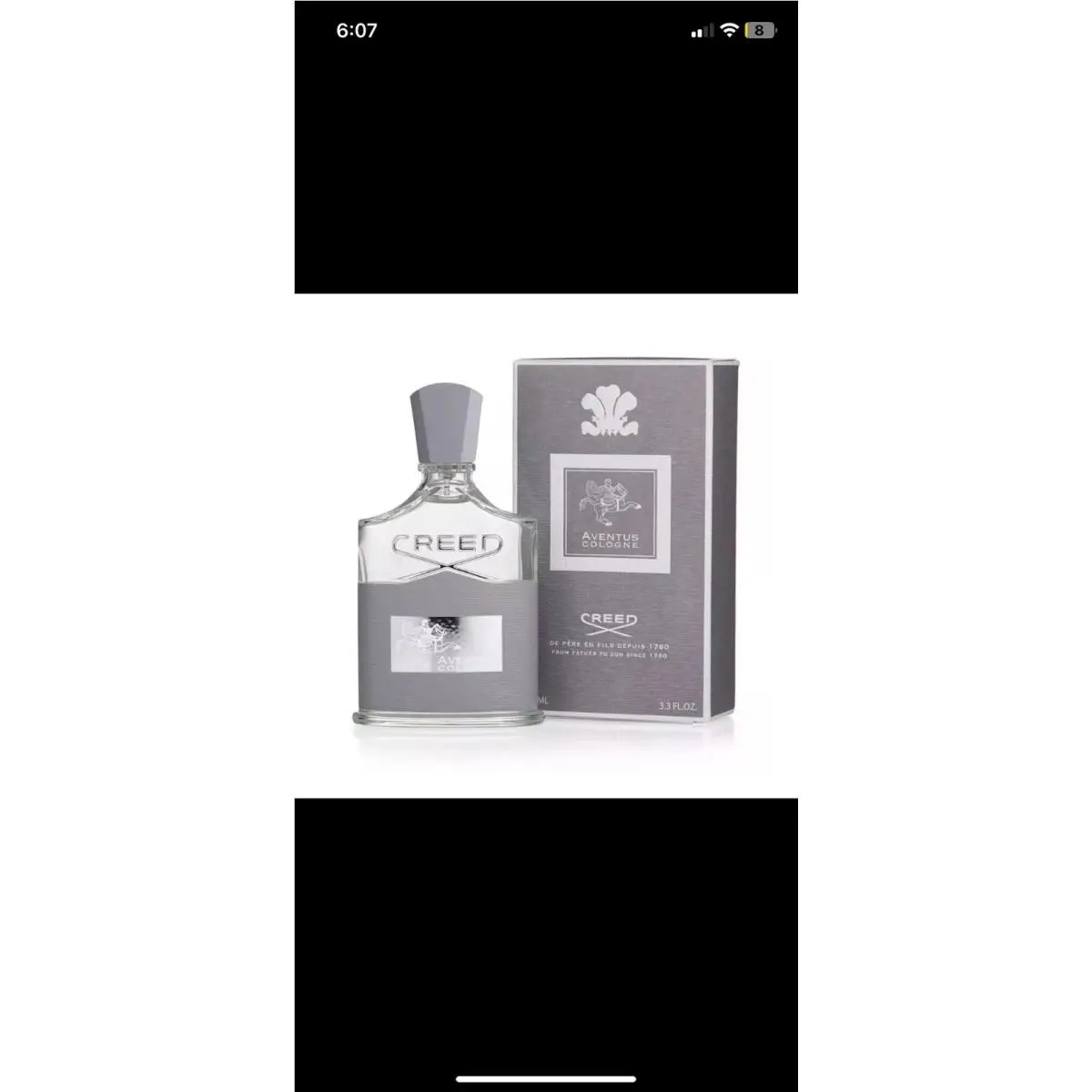 Creed Aventus Cologne Eau DE Parfum Spray For Men 3.3 Oz / 100 ml Item