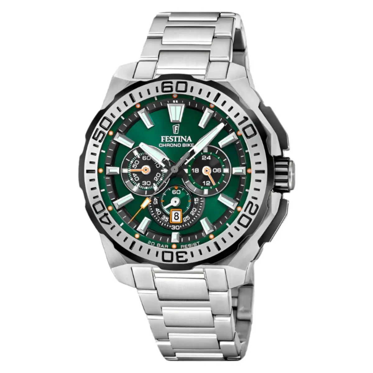 Watch Festina F20724/3 Chrono Bike Man 46mm Stainless Steel
