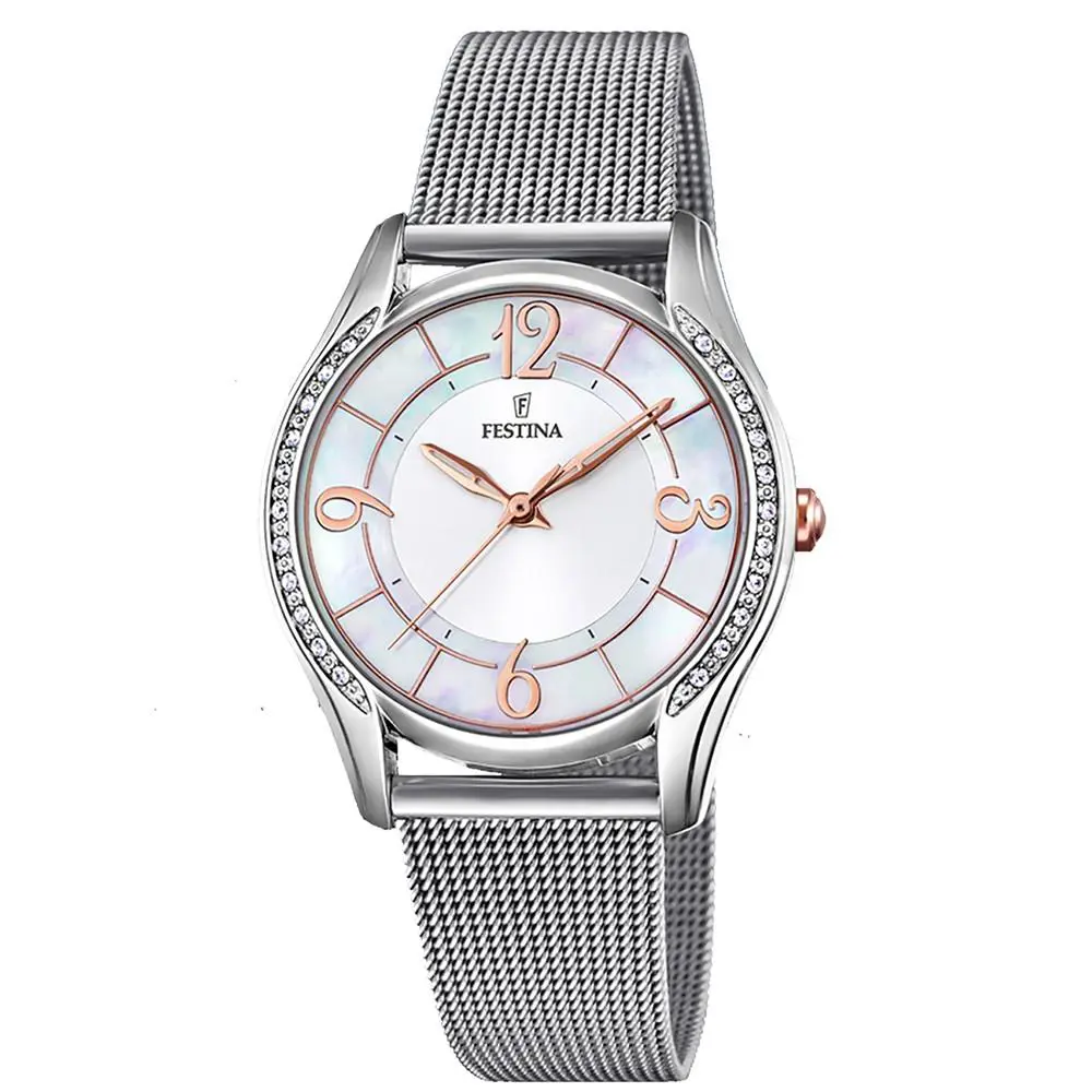 Silver Stainless Steel Case and Milanese Strap Women`s Watch. F20420-1 by Festina
