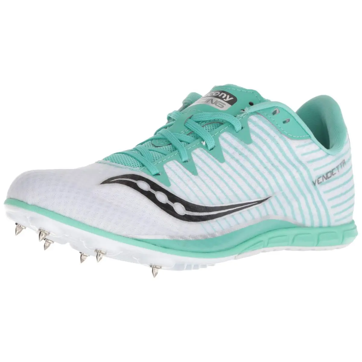 Saucony Women`s Vendetta 2 Track Shoe White/teal 11 Medium US - White/Teal