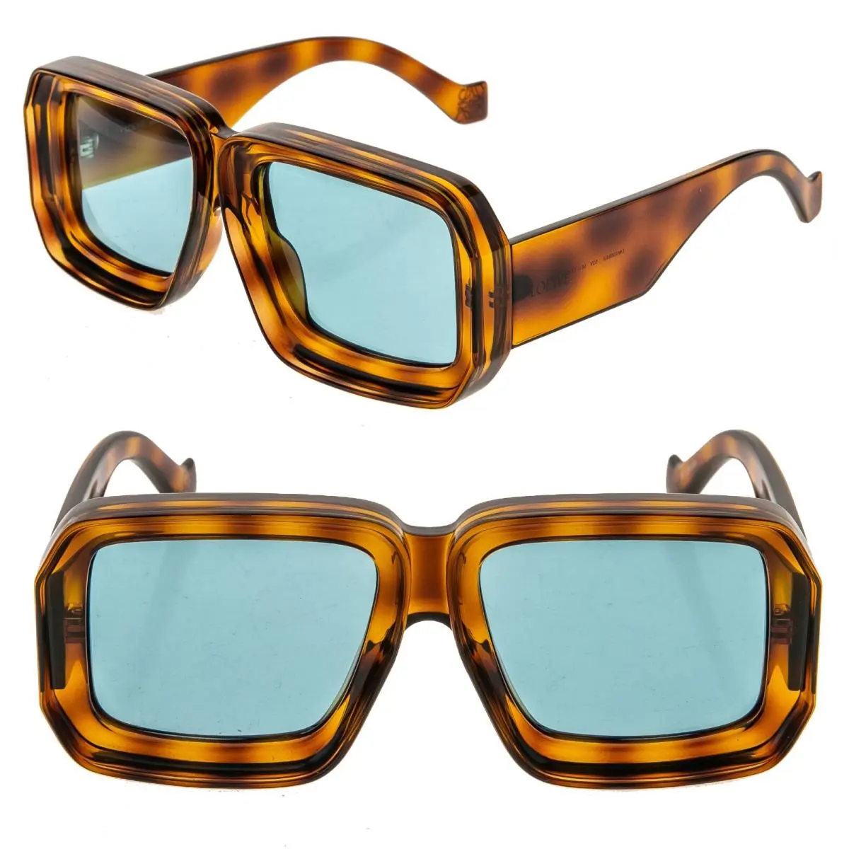 Paula Ibiza Square LW40064U Brown Blue 40064 Unisex Chunky Sunglasses by Loewe
