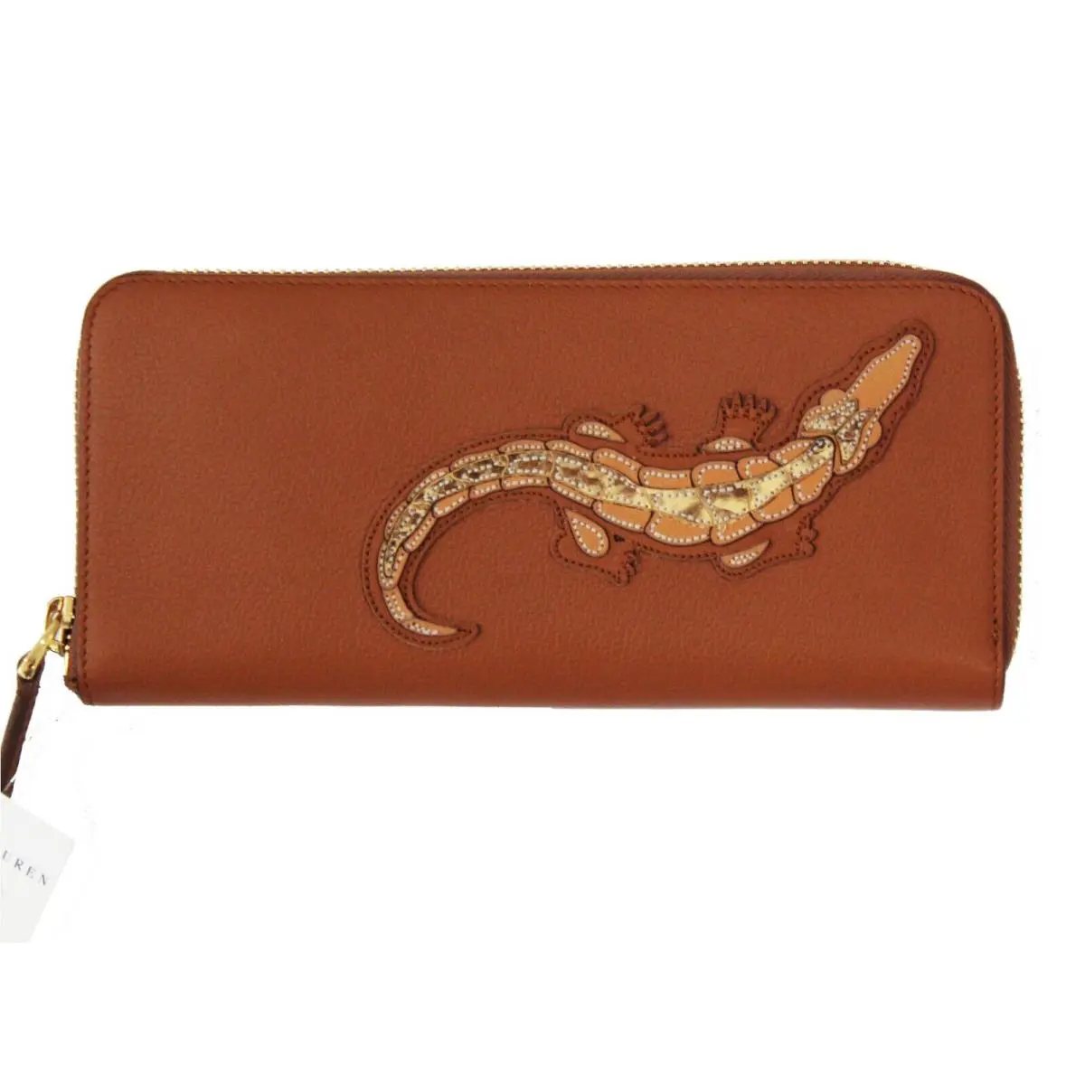 Ralph Lauren Purple Label Collection Crocodile Leather Clutch Zip Wallet
