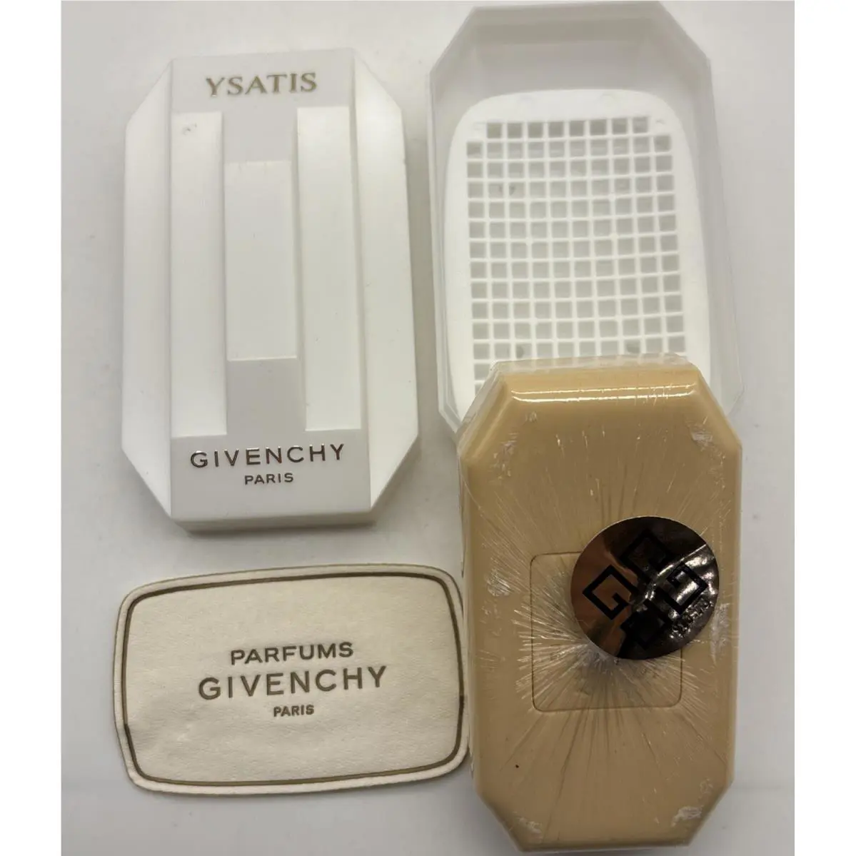 Vintage Givenchy Ysatis Scented Bar Soap in Plastic Vented Soap Dish