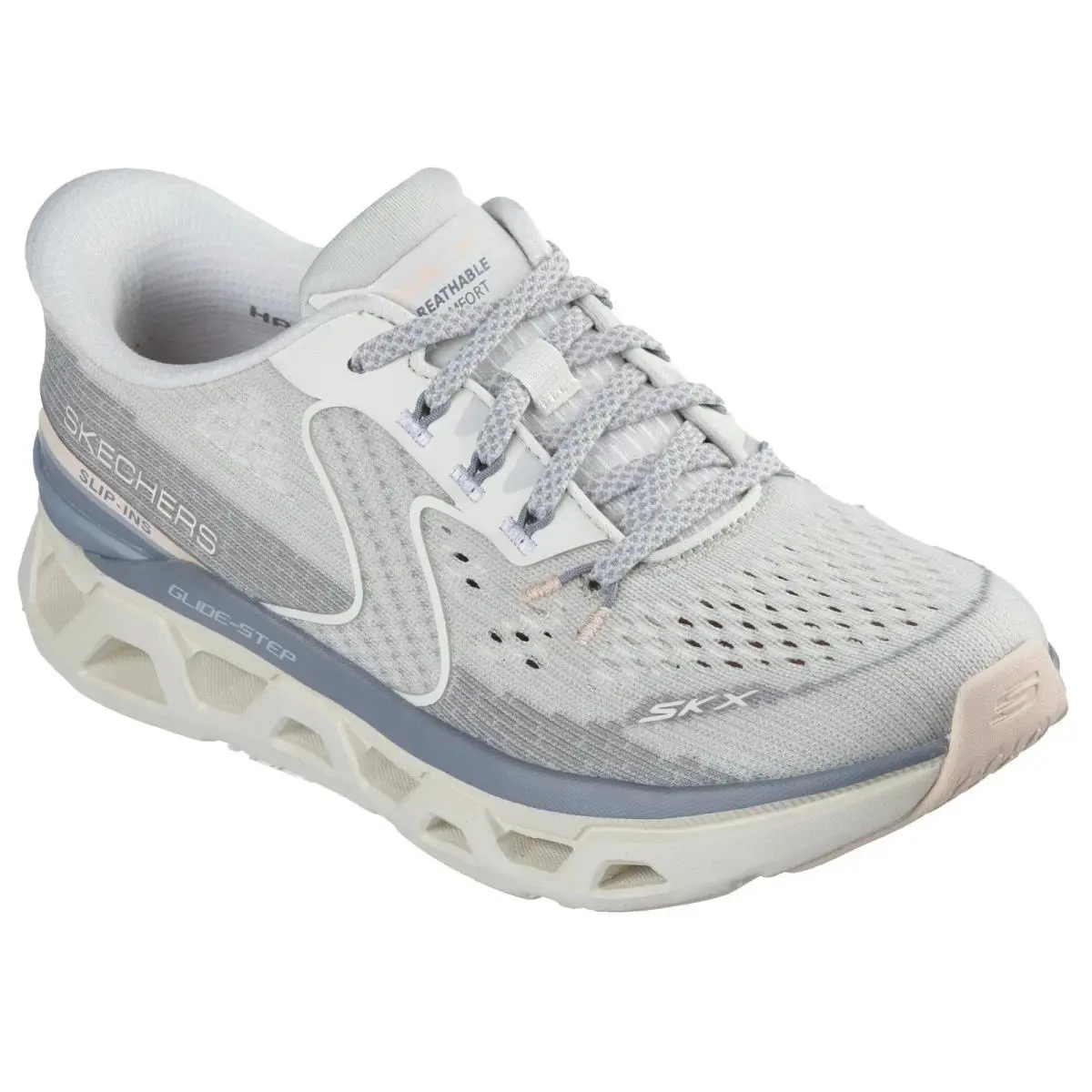 Slip Ins Skechers Women Shoes Natural Gray Glide Step Memory Foam Comfort 150512 - Natural / Gray
