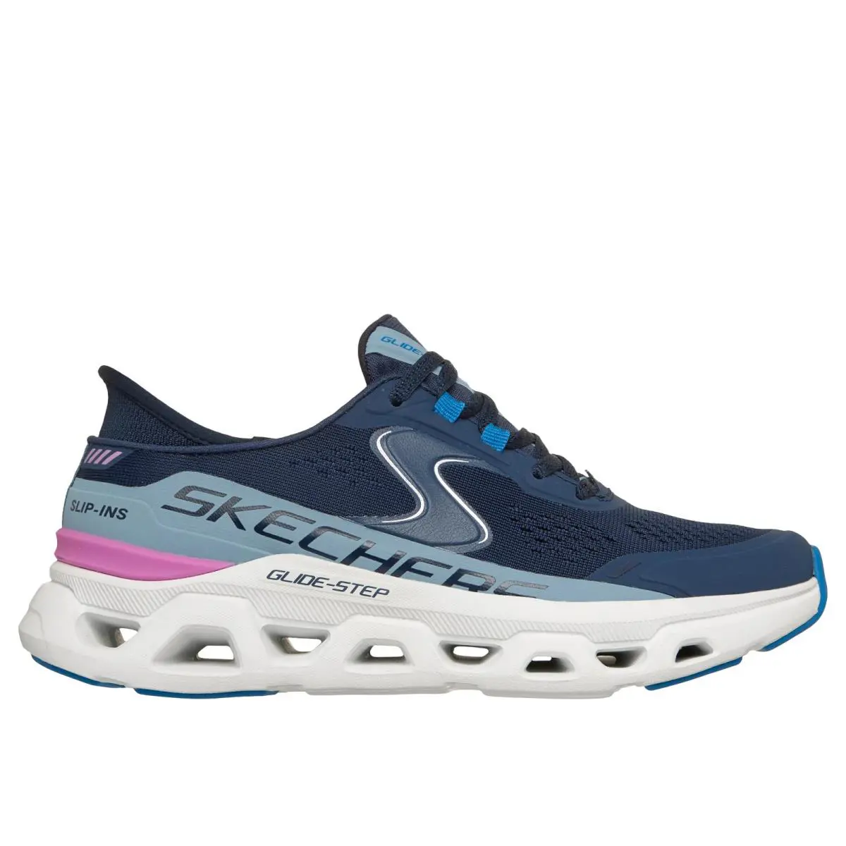 Skechers Women`s Shoes Slip Ins Glide Step Navy Altus Comfort Memory Foam 150510 - Blue