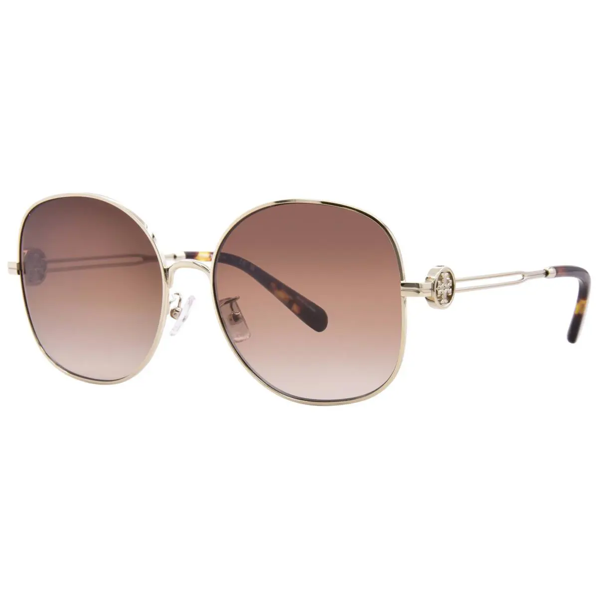 Tory Burch TY6112 334613 Sunglasses Women`s Shiny Light Gold/brown Gradient 56mm