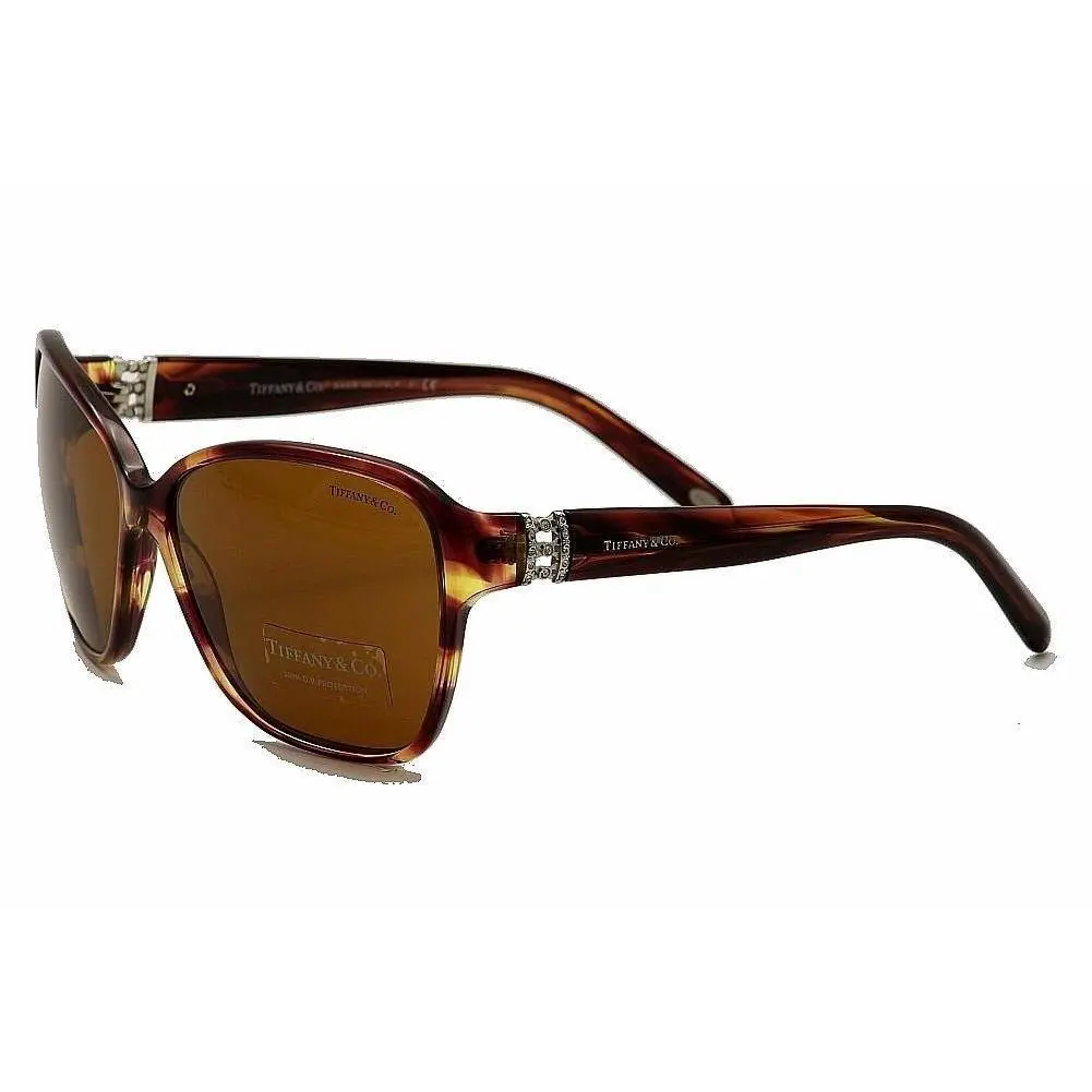 Tiffany Co Vintage Sunglasses TF4070B 8081/R1 60mm Violet Havana / Brown Lens
