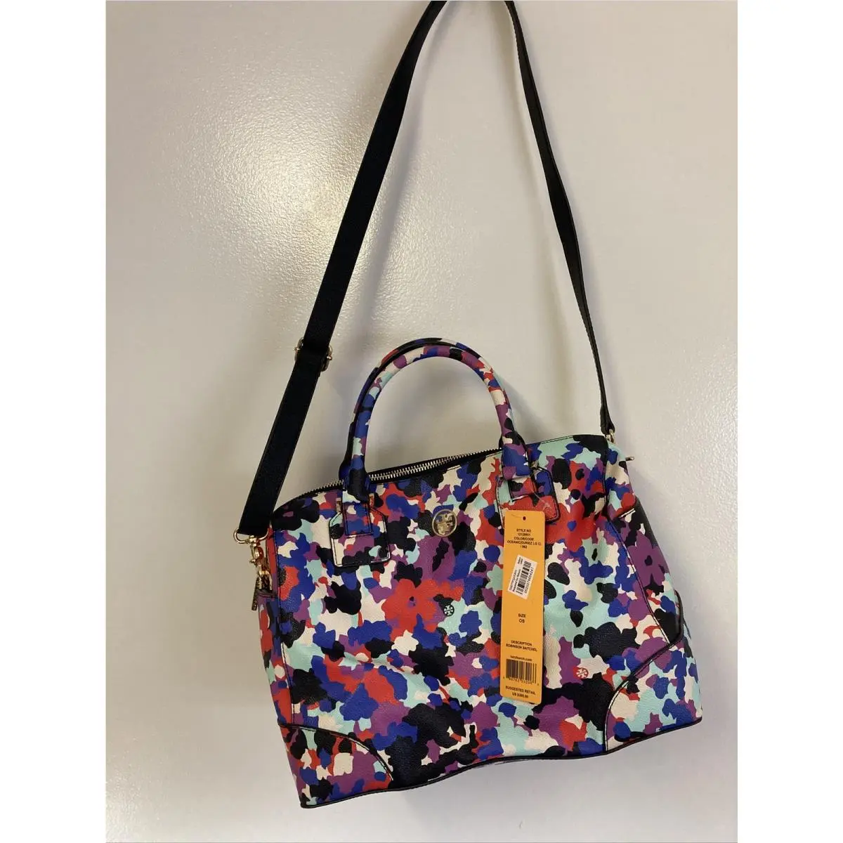 Tory Burch Robinson Satchel Handbag Oceanic 962 Extremely Rare