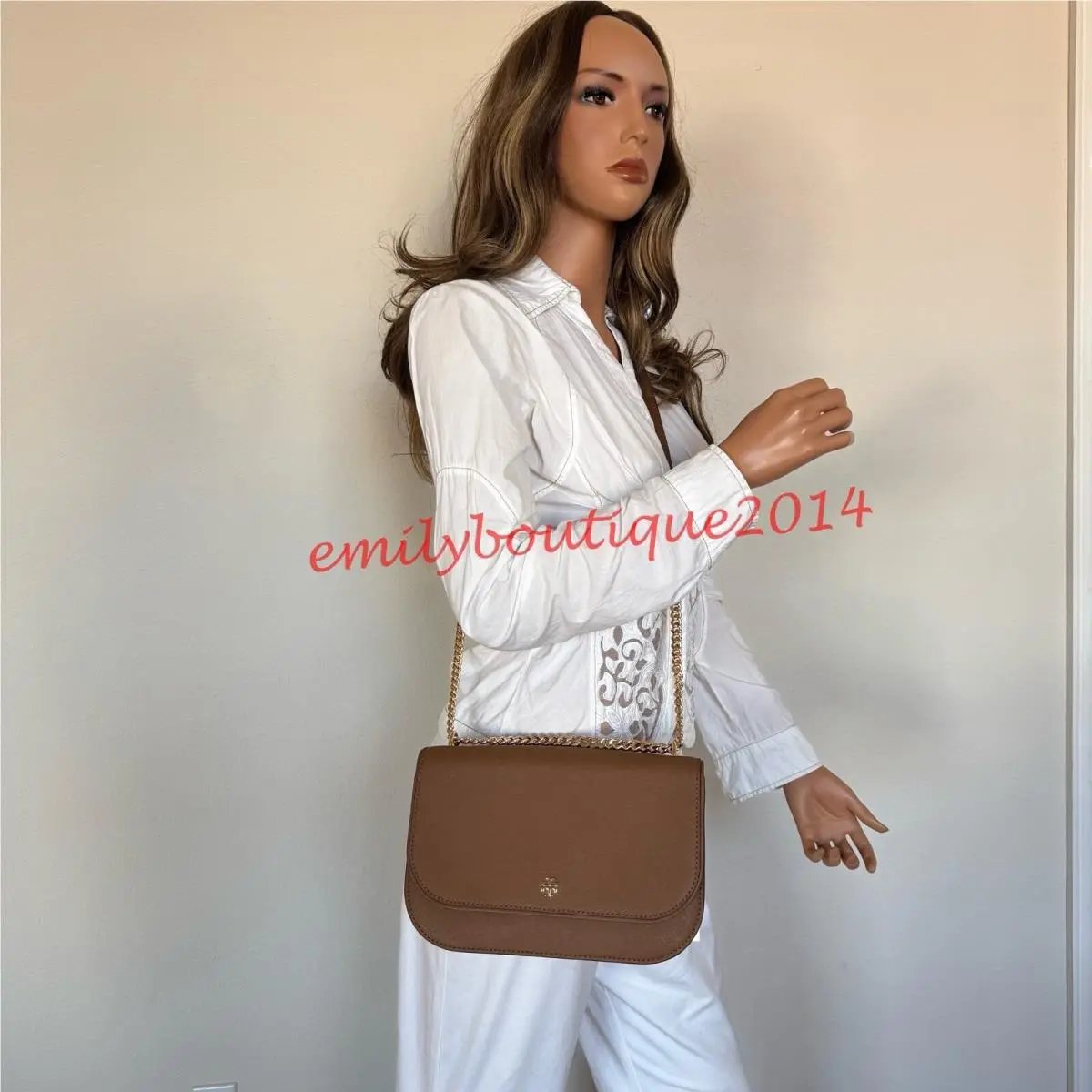 Tory Burch 147214 Emerson E/w Flap Adjustable Shoulder Bag Leather Crossbody