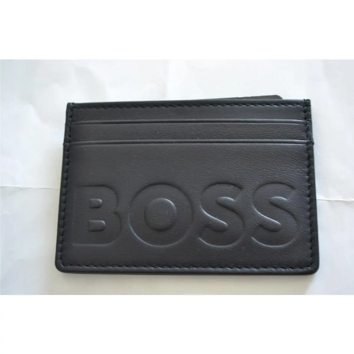 Boss Laslo Leather Card Case Black