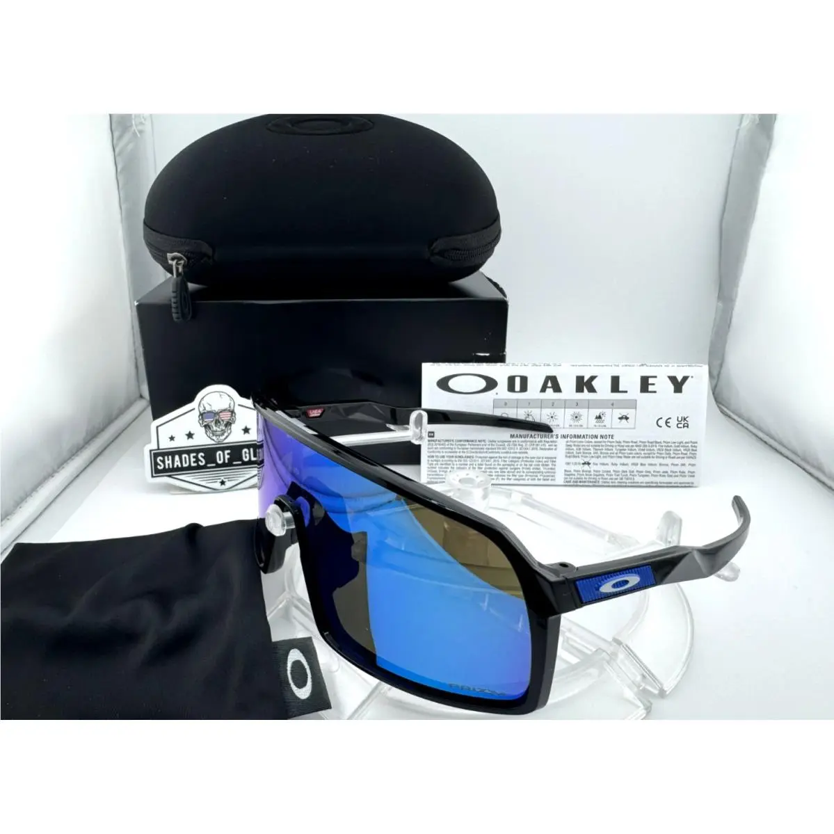 Oakley Sutro Polished Black W/ Prizm Sapphire Sunglasses OO9406-90