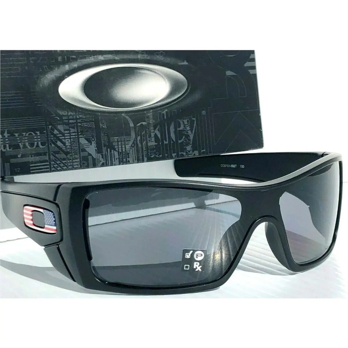 Oakley Batwolf Black Matte Usa Flag Rwb Polarized Gray Sunglass 910159