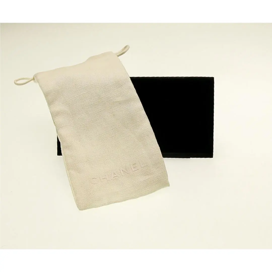 Chanel Eyeglasses Sunglasses Drawstring White Linen Soft Pouch For Eyewear