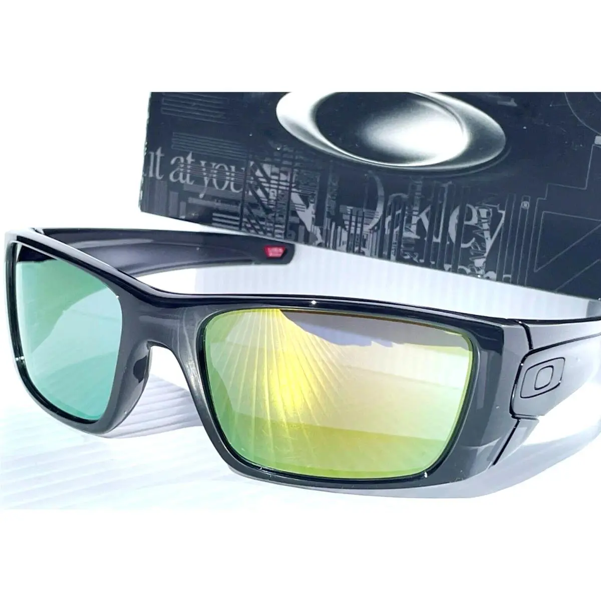 Oakley Fuel Cell Shiny Black Ink w Emerald Iridium Lens Sunglass 9096-85