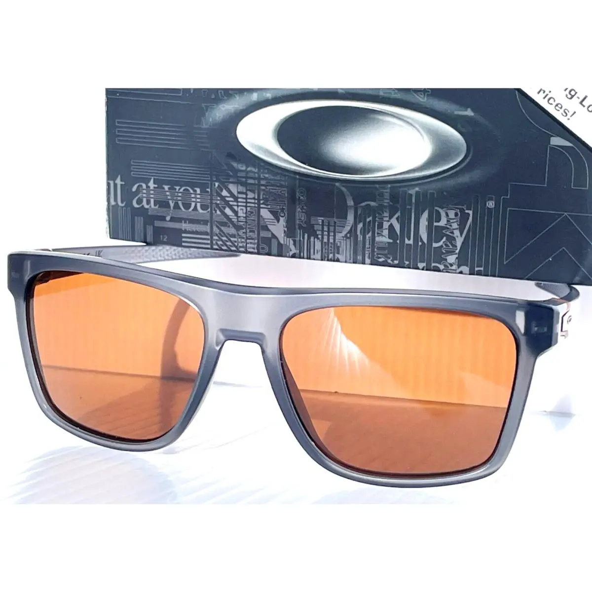 Leffingwell Matte Grey Smoke Prizm Tungsten Lens Sunglass 9100-02 by Oakley