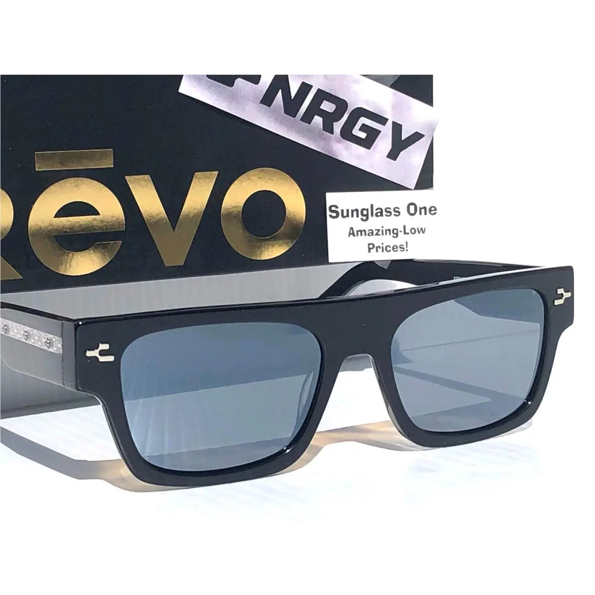J Balvin  Nrgy Kepler Shiny Black Polarized Grey Lens Sunglass 6004 01 GY by Revo