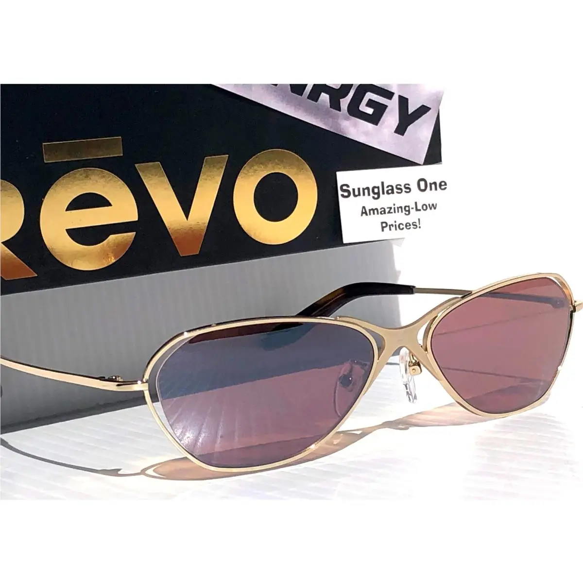 J Balvin  Nrgy Loop Shiny Gold Polarized Drive Lens Sunglass 6006 04 GO by Revo