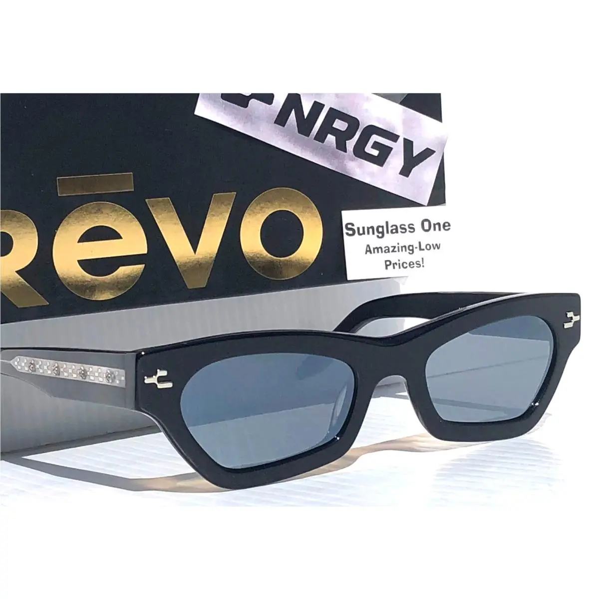 J Balvin  Nrgy Lynx Shiny Black Polarized Grey Lens Sunglass 6003 01 GY by Revo