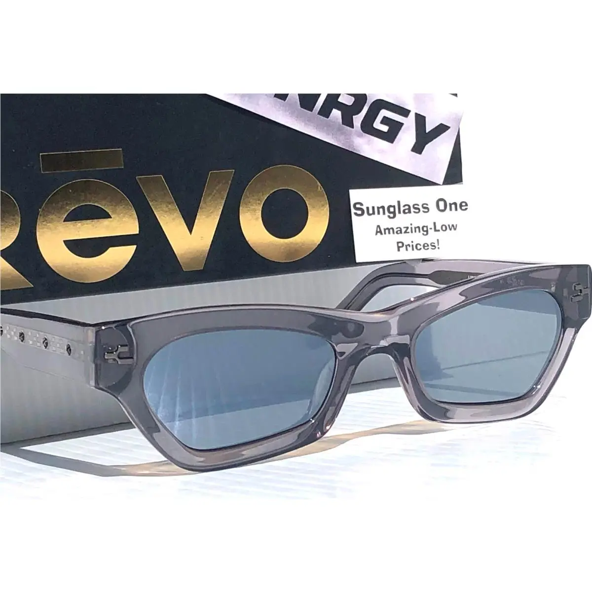 J Balvin  Nrgy Lynx Crystal Grey Polarized Grey Lens Sunglass 6003 00 GY by Revo