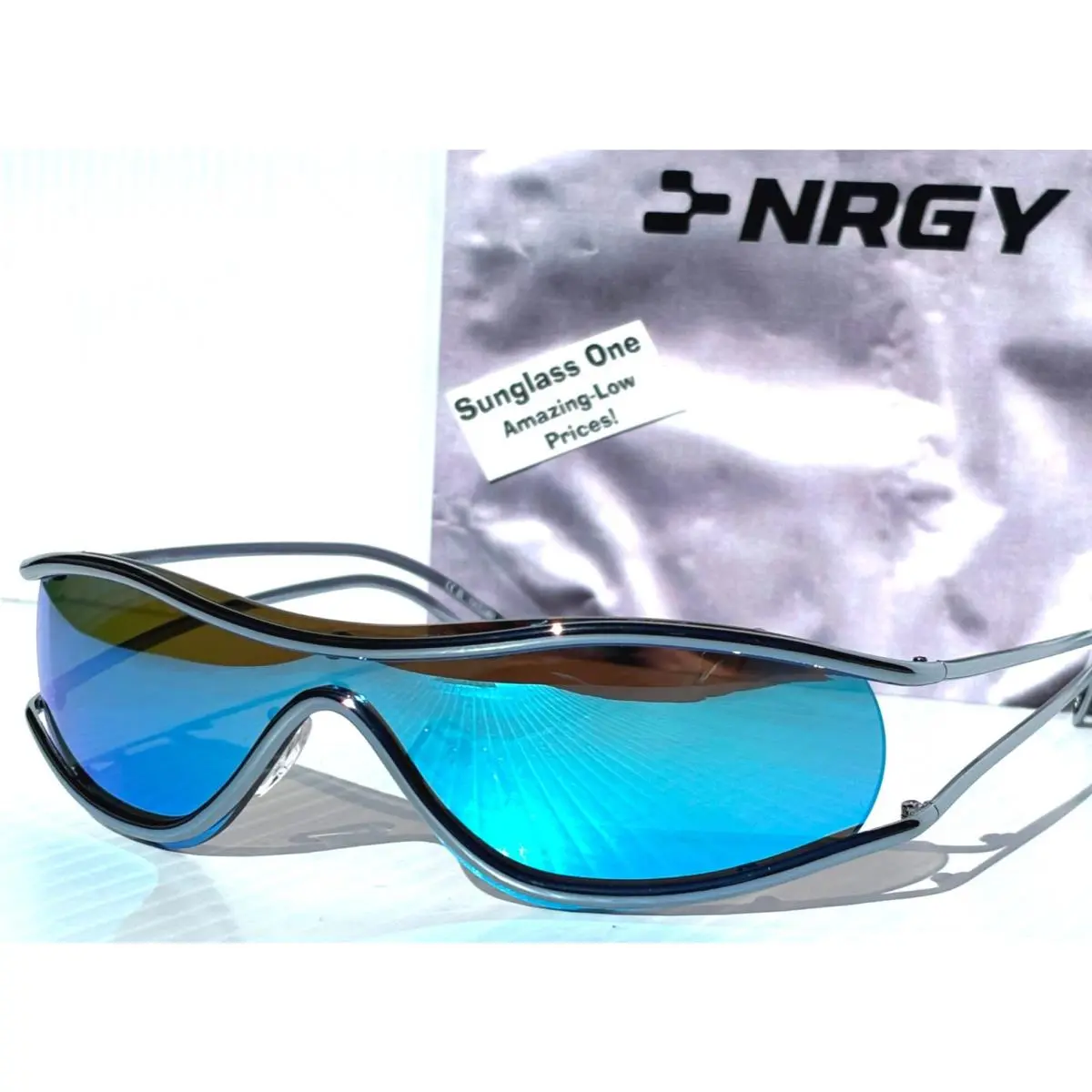J Balvin Nrgy Gravity Shiny Metallic Blue Polarized Blue Sunglass 6008 05 BL by Revo