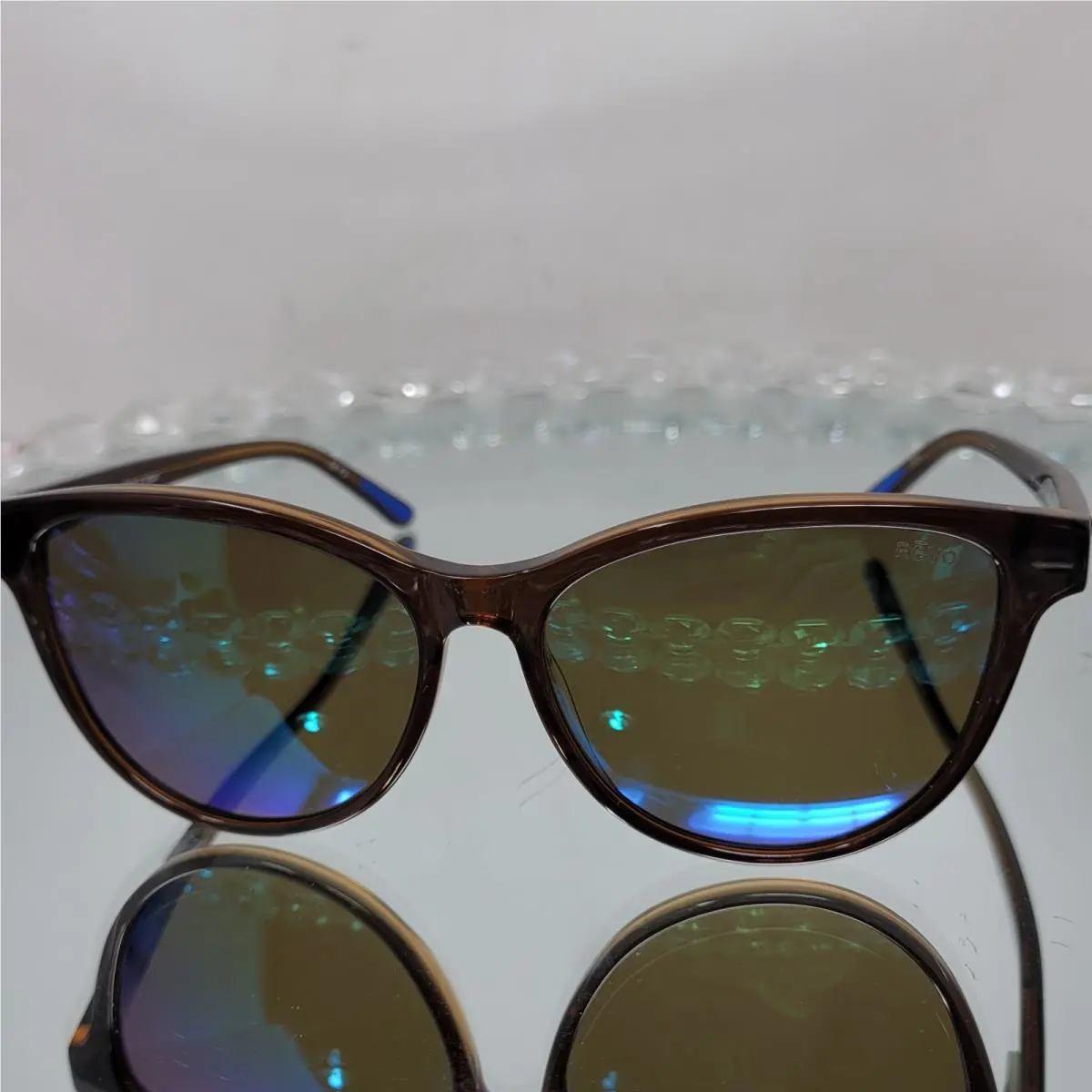 Revo Daphne Brown Polarized Green Lens Cat Eye Sunglasses 1101ECO 02 GN 1101