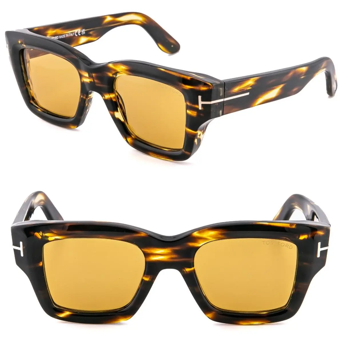 Tom Ford Ilias TF1154 52E Brown Yellow Tortoise FT1154 Bold Sunglasses 1154