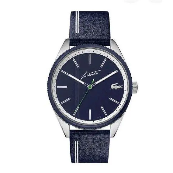 Lacoste Heritage 2011051 Navy Blue Dial Navy Blue Leather Strap 42MM Mens Watch