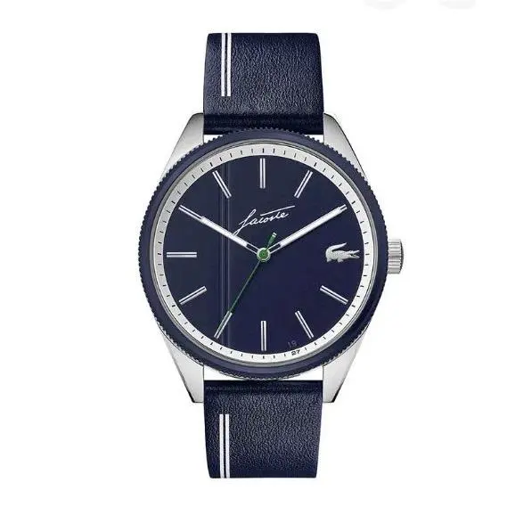Heritage Men`s Navy Blue Dial Navy Blue Leather Band 42 MM Watch 2011051 by Lacoste