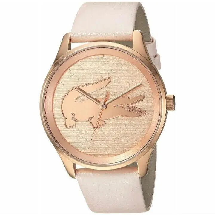 Women`s Victoria Rose Quartz Watch Leather Band 2000997 38mm by Lacoste
