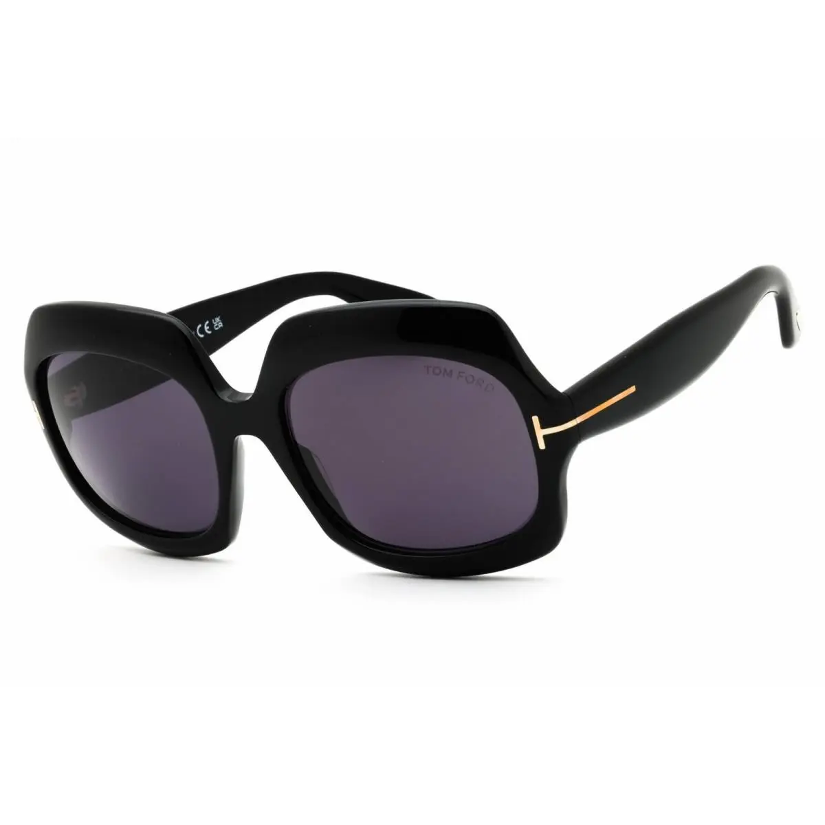 Tom Ford Unisex Sunglasses Oversized Shape Shiny Black Full Rim Frame FT1155 01A