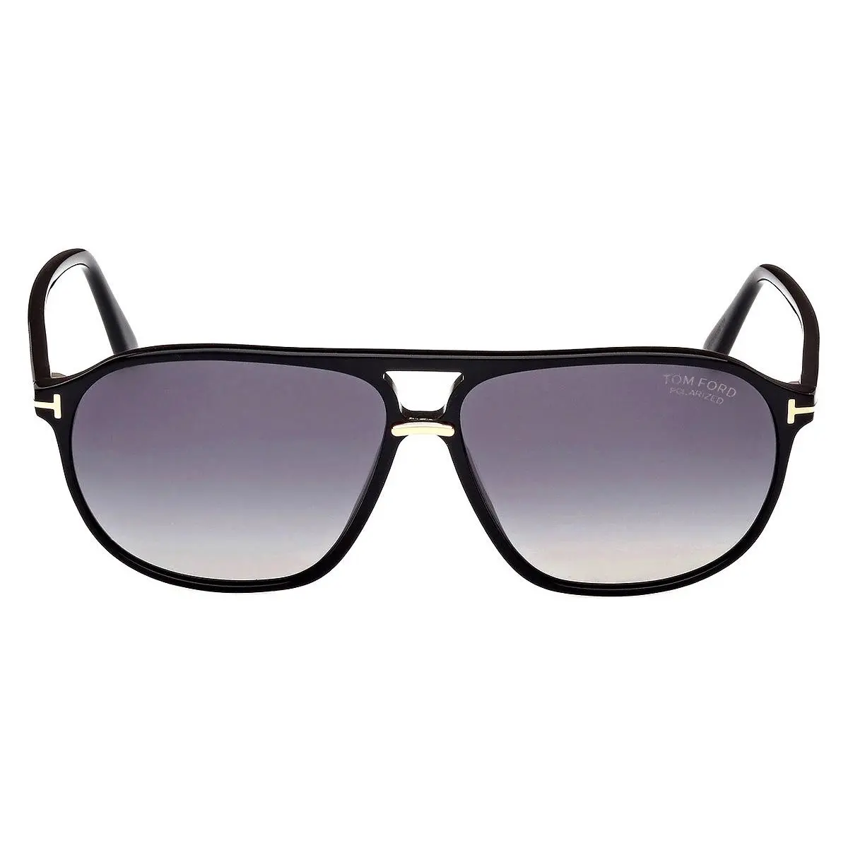 Tom Ford FT1026 Bruce Sunglasses Shiny Black/t Logo Polarized Smoke 61mm