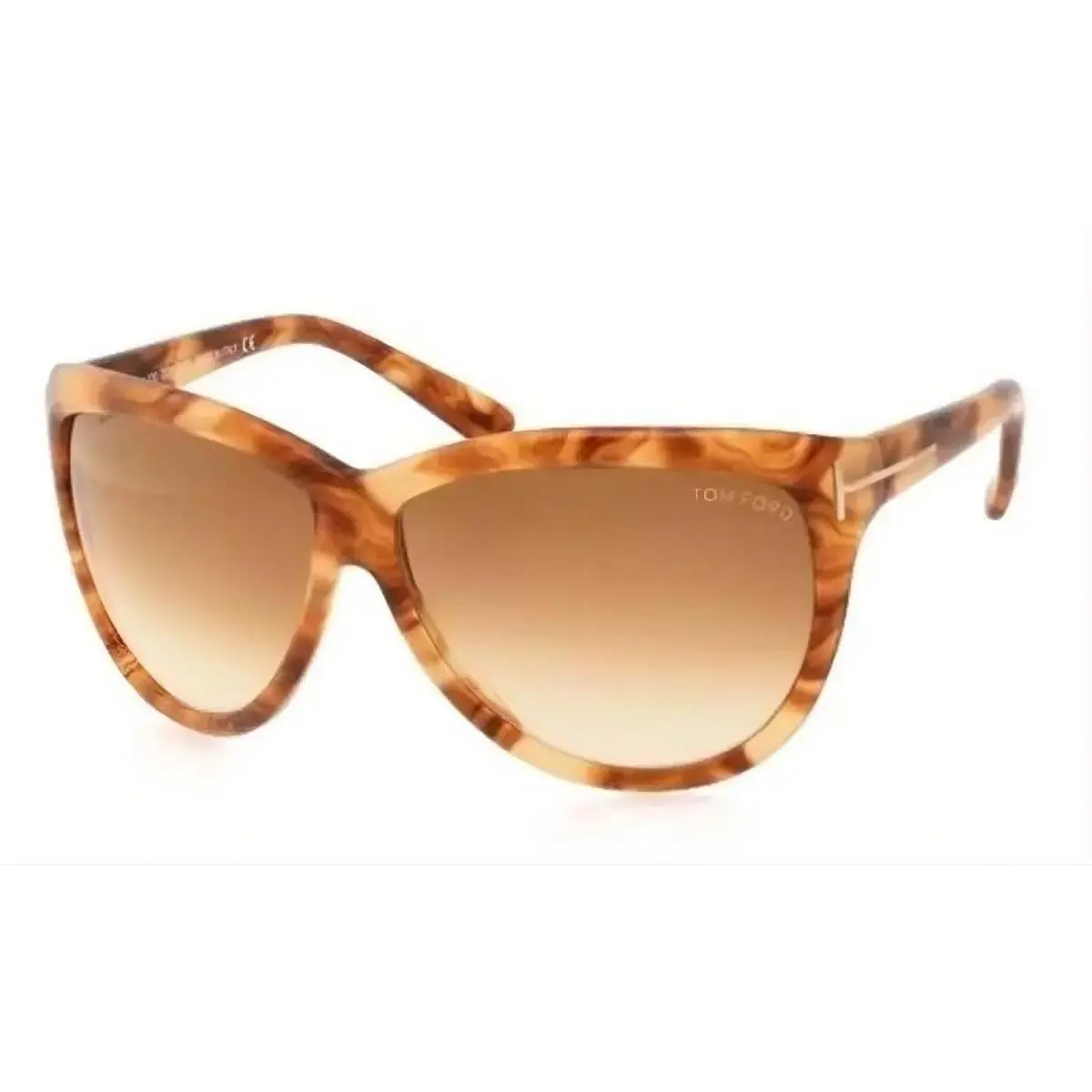 Olympia Sunglasses TF128 53F 62mm Blond Havana / Brown Gradient Lens by Tom Ford