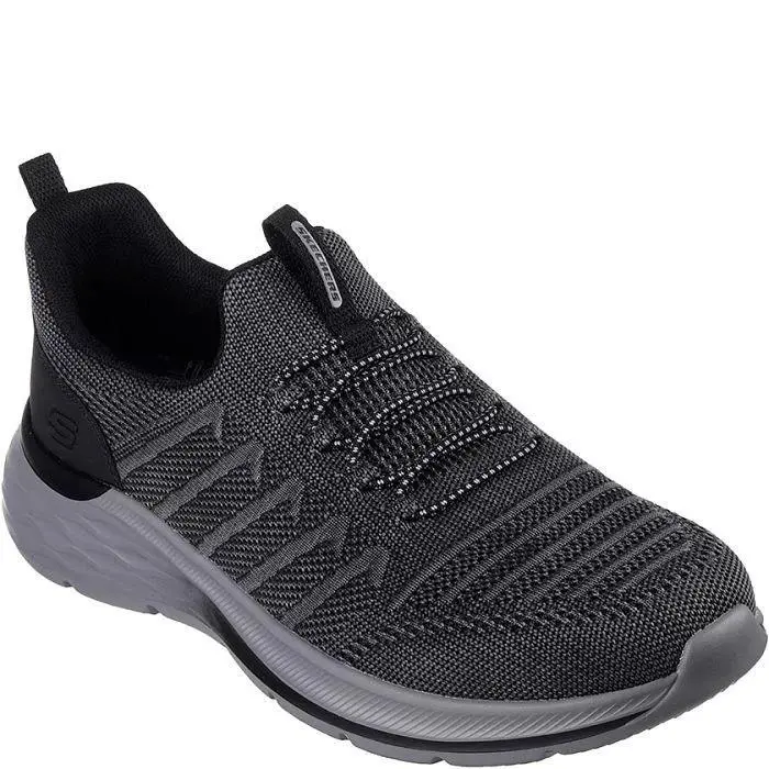 Slip On Skechers Shoe Men Black Charcoal Sport Memory Foam Casual Relaxed 210671