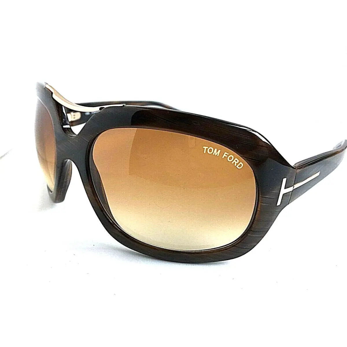 Tom Ford Camilla Sunglasses TF24 400 62mm Brown Horn / Brown Gradient Lens - Frame: Brown Horn, Lens: Dark Brown Gradient