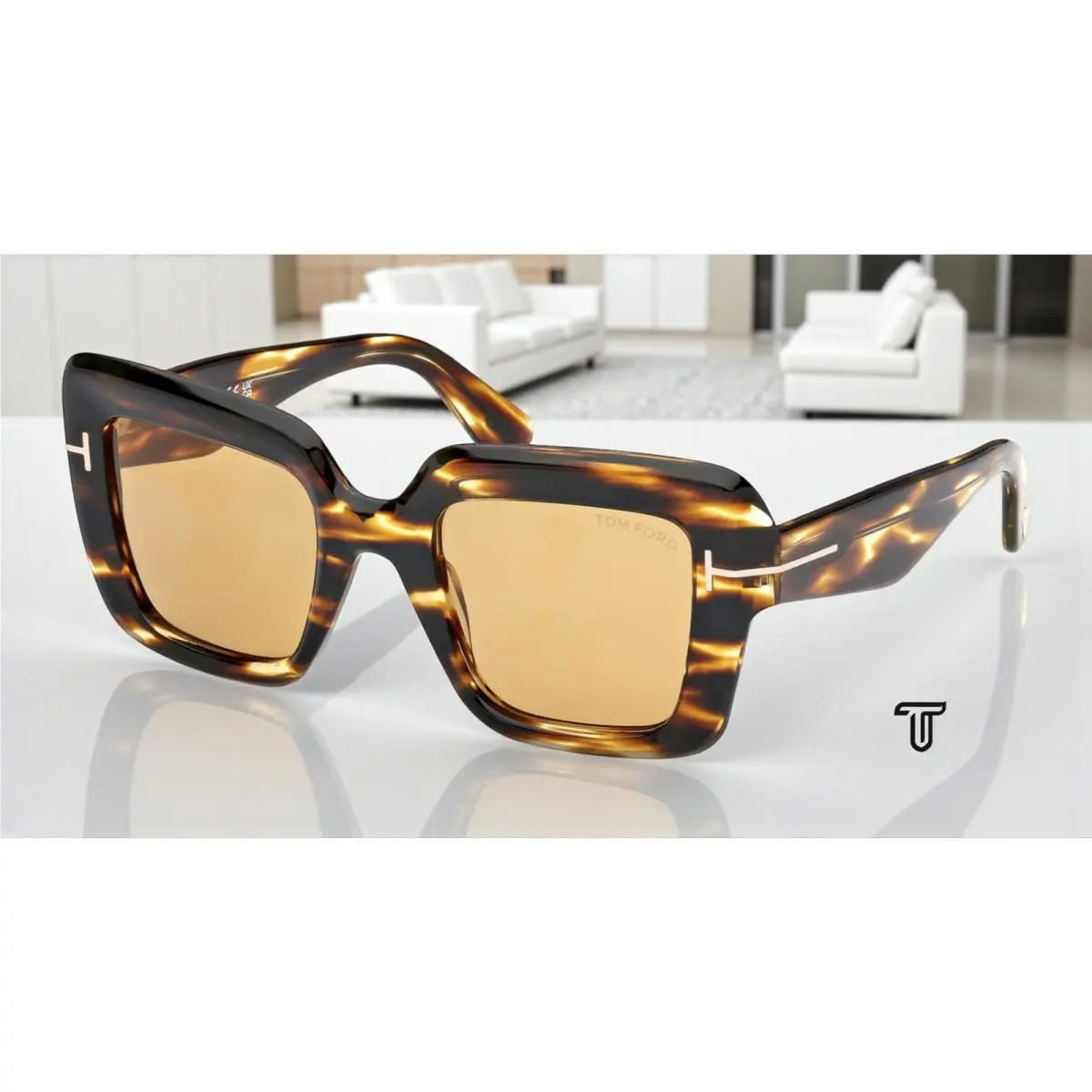 Tom Ford Esme FT1157 52E Acetate Dark Havana Brown 50 mm Women`s Sunglasses