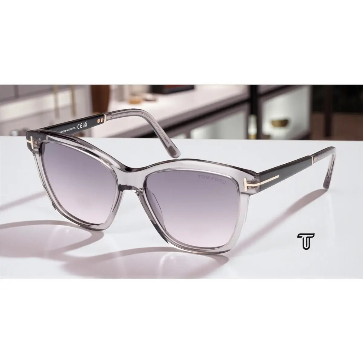 Lucia FT1087 20A Plastic Grey Other Smoke 54 mm Women`s Sunglasses by Tom Ford