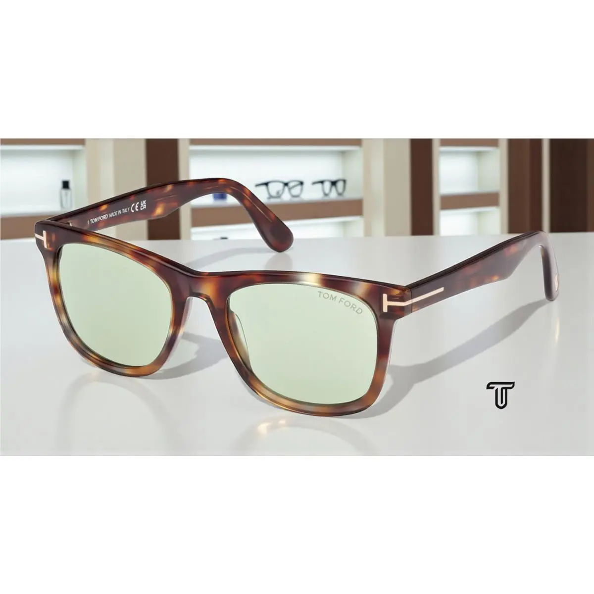 Tom Ford Kevyn FT1099 56N Acetate Havana Other Green 52 mm Men`s Sunglasses