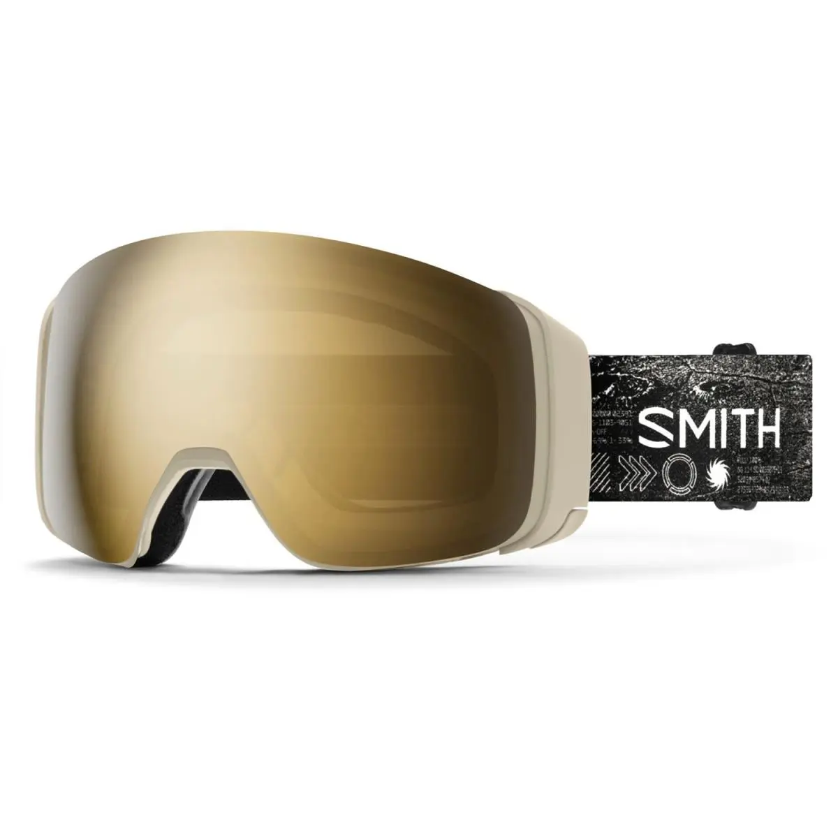Smith 4D Mag Snow Goggles Chalk Space Invader Chromapop Sun Black Gold + Bonus - Frame: Multicolor