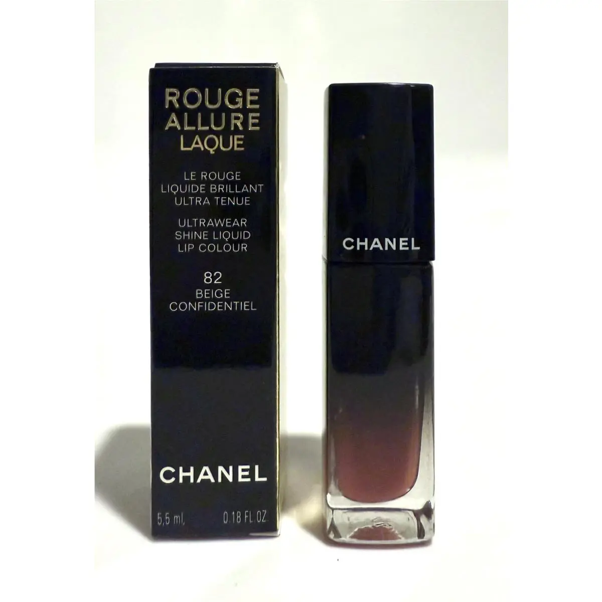Chanel Rouge Allure Laque Ultrawear Shine Liquid Lip Color 82 Beige Confidentiel