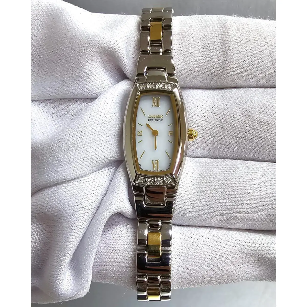 Citizen Silhouette Eco-drive 19 MM White Dial Two-tone Women`s Watch EG2464-59A