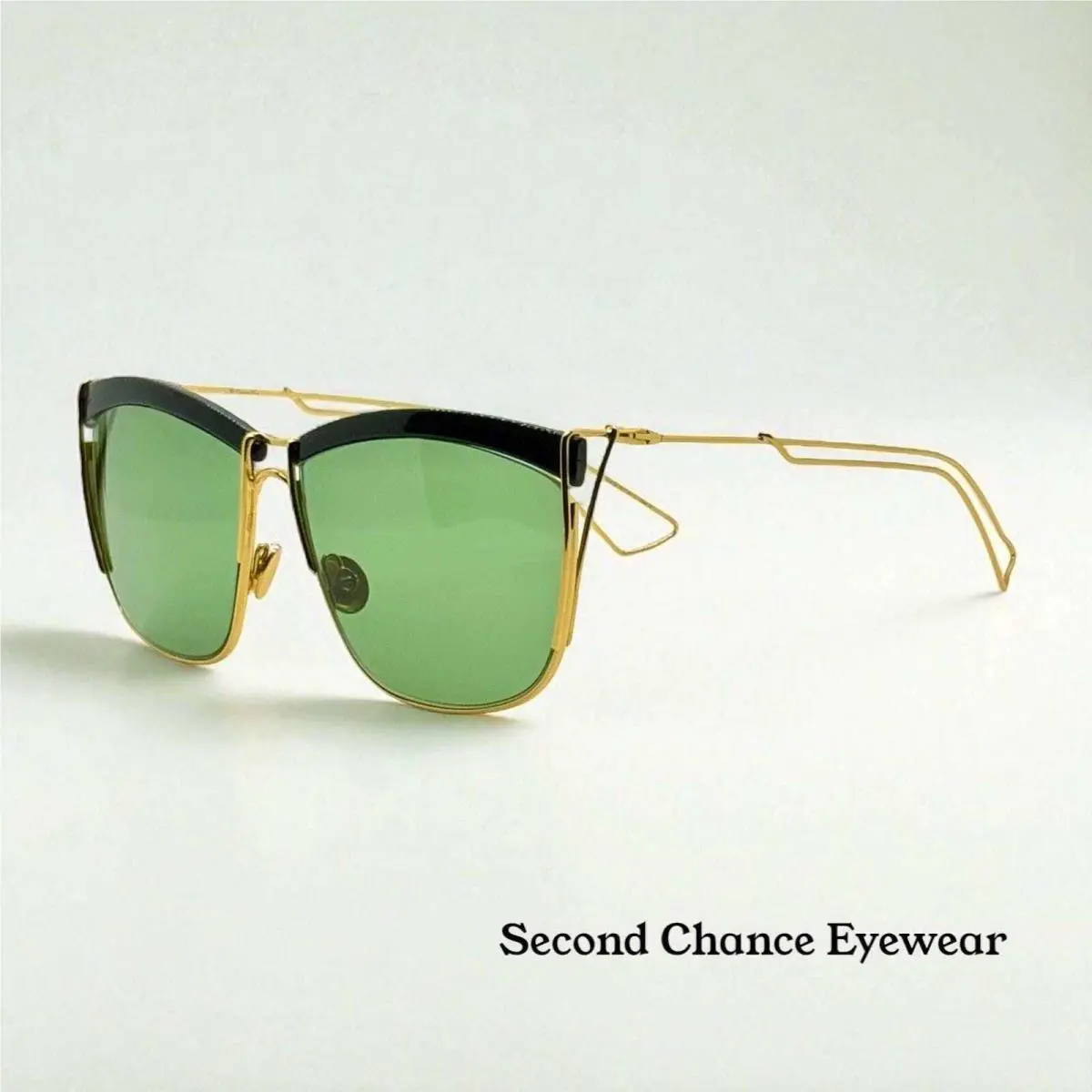 Diorsoelectric Rare Gold Green Sunglasses-full Kit Authentic-deadstock