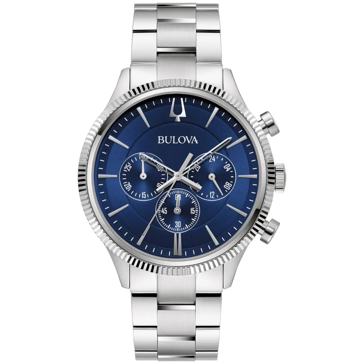 Bulova Women`s Chronograph Quartz Silver Stainless Steel Watch 42 MM 96A324